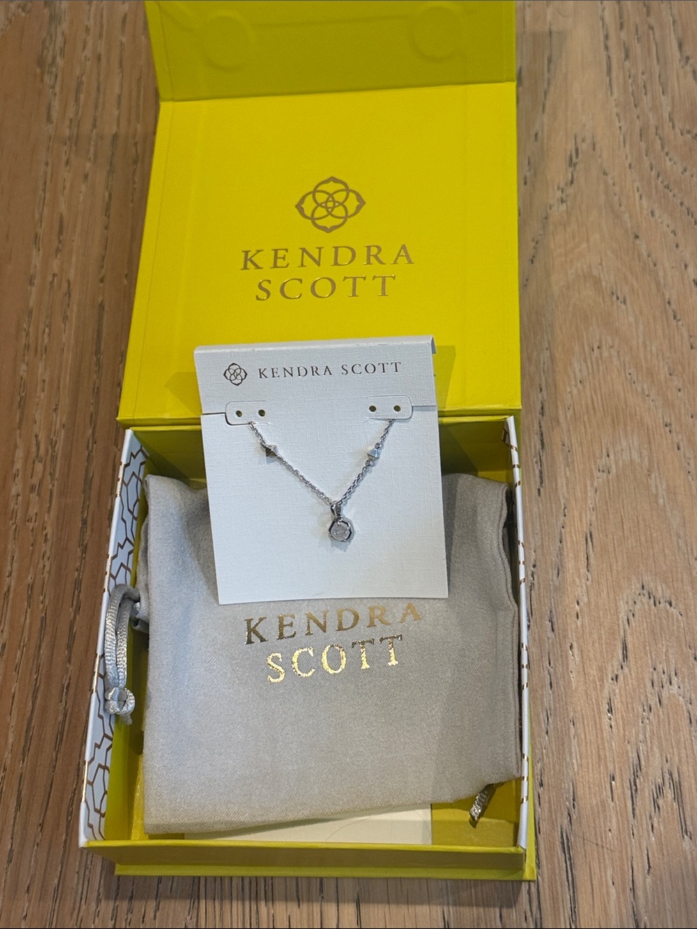 Kendra Scott Nola Silver Faceted Hexagon Pendant Necklace